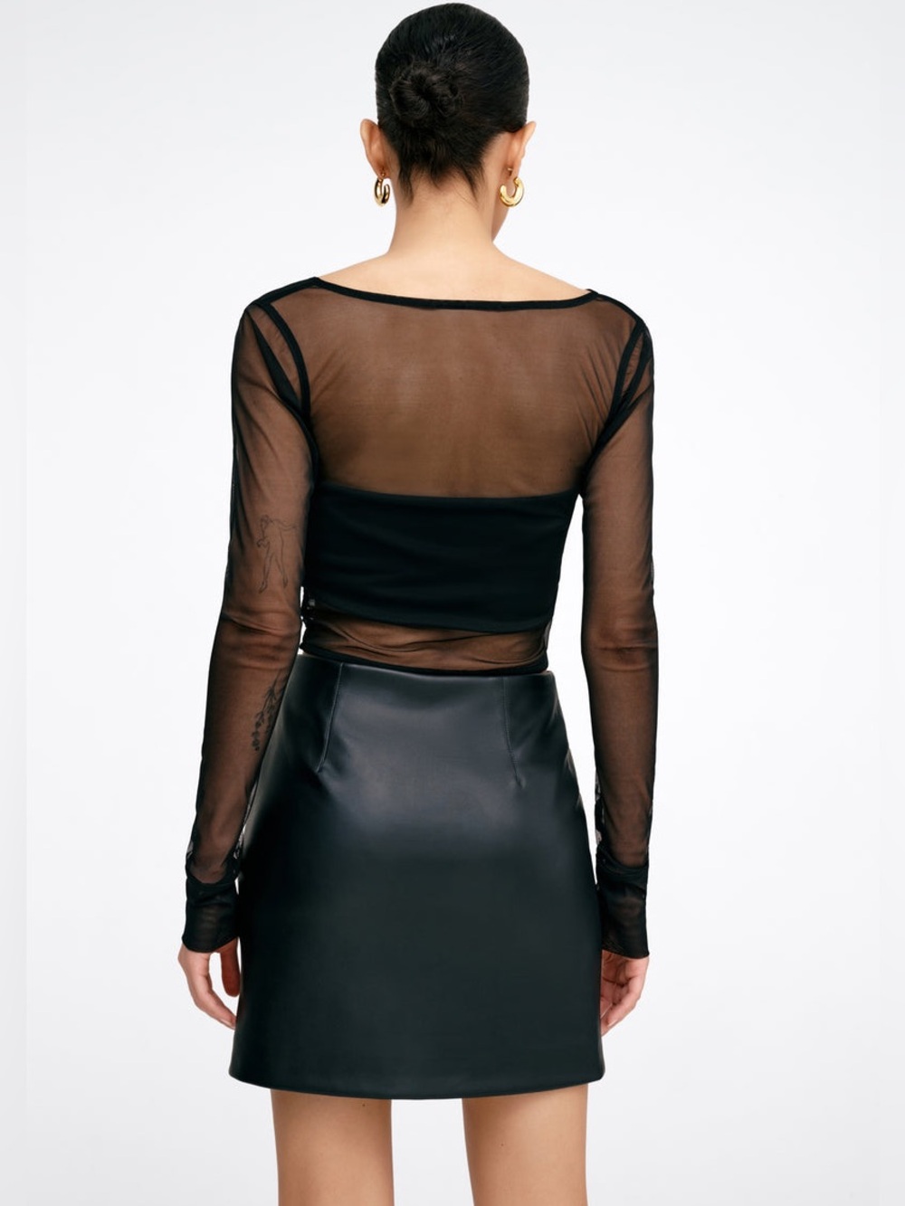 Marcella NYC Ellwood Mini Skirt Stretchy Vegan Leather Size Medium - Picture 5 of 15
